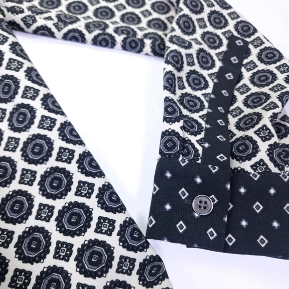 Loft Charcoal Cream Dress  Small Petite - Picture 6 of 13